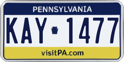 PA license plate KAY1477