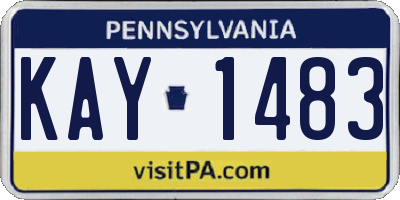 PA license plate KAY1483