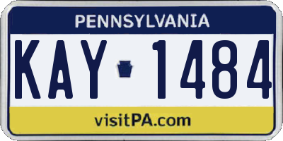 PA license plate KAY1484
