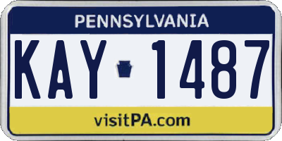 PA license plate KAY1487