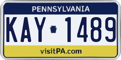 PA license plate KAY1489