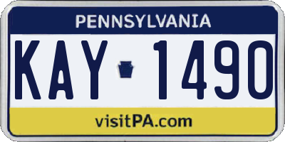 PA license plate KAY1490