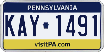 PA license plate KAY1491