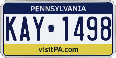 PA license plate KAY1498