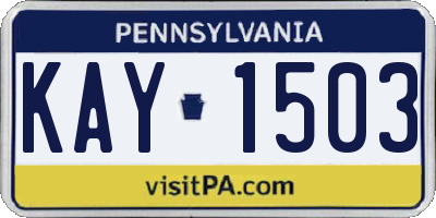 PA license plate KAY1503