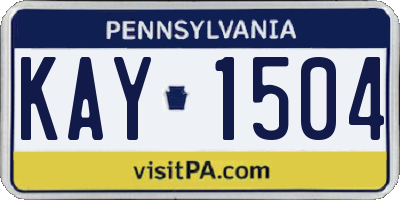 PA license plate KAY1504
