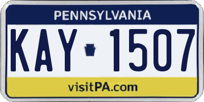 PA license plate KAY1507