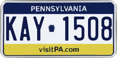 PA license plate KAY1508