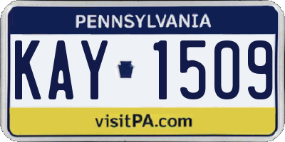 PA license plate KAY1509
