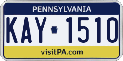 PA license plate KAY1510