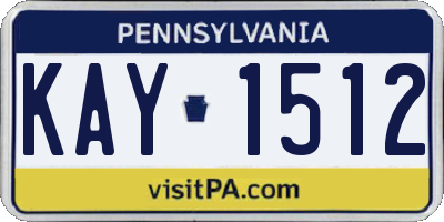 PA license plate KAY1512