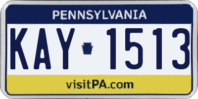 PA license plate KAY1513