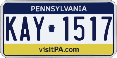 PA license plate KAY1517