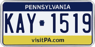 PA license plate KAY1519