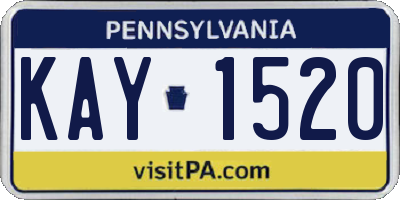 PA license plate KAY1520