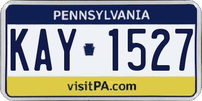 PA license plate KAY1527