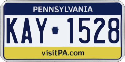 PA license plate KAY1528