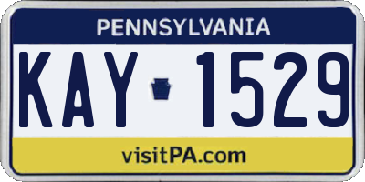 PA license plate KAY1529