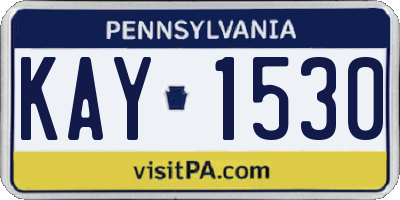PA license plate KAY1530