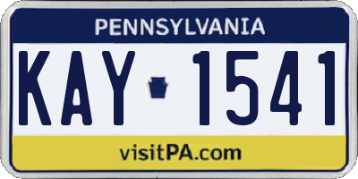 PA license plate KAY1541