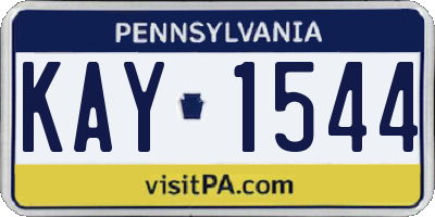 PA license plate KAY1544