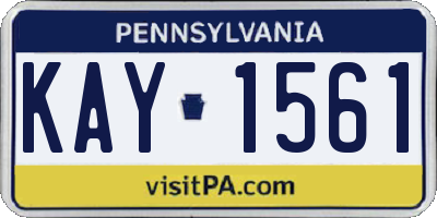 PA license plate KAY1561