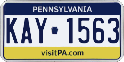 PA license plate KAY1563