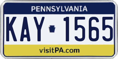 PA license plate KAY1565