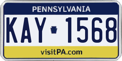 PA license plate KAY1568