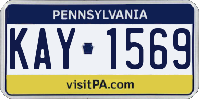 PA license plate KAY1569