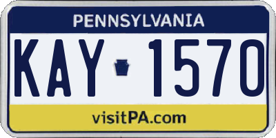 PA license plate KAY1570