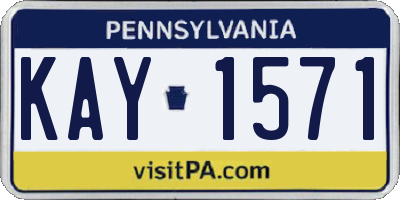 PA license plate KAY1571