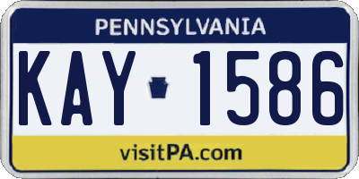 PA license plate KAY1586