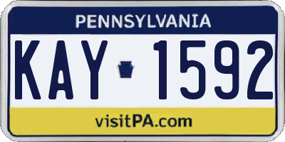 PA license plate KAY1592