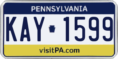 PA license plate KAY1599