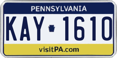 PA license plate KAY1610