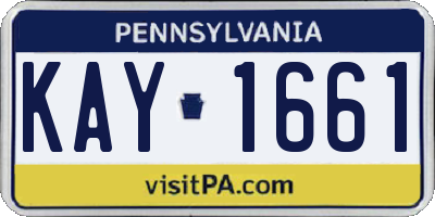 PA license plate KAY1661