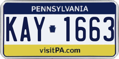 PA license plate KAY1663