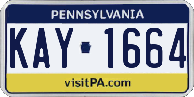 PA license plate KAY1664