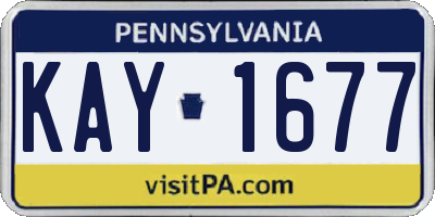 PA license plate KAY1677
