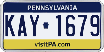 PA license plate KAY1679