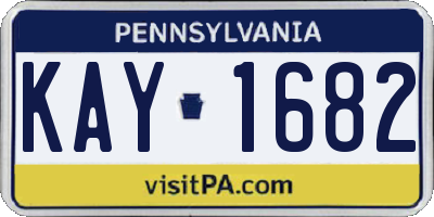 PA license plate KAY1682
