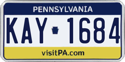 PA license plate KAY1684