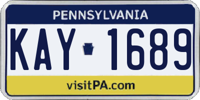 PA license plate KAY1689
