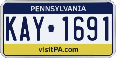 PA license plate KAY1691