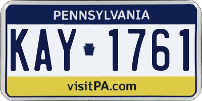 PA license plate KAY1761