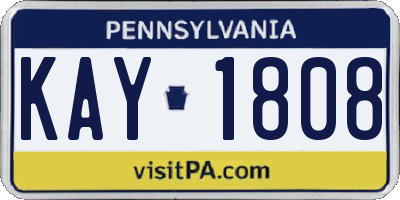 PA license plate KAY1808