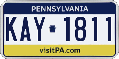 PA license plate KAY1811