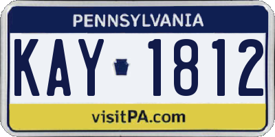 PA license plate KAY1812