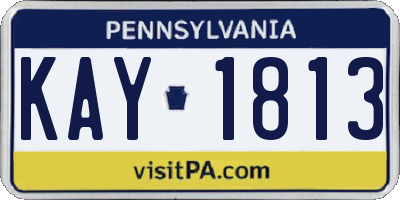 PA license plate KAY1813
